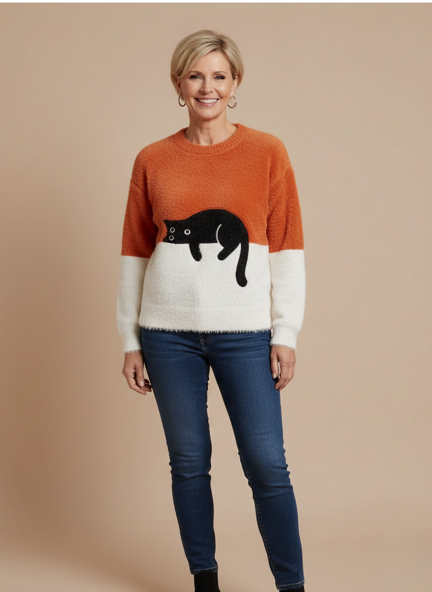 Luna™  | Elegante Dameshoodie met Kattenprint